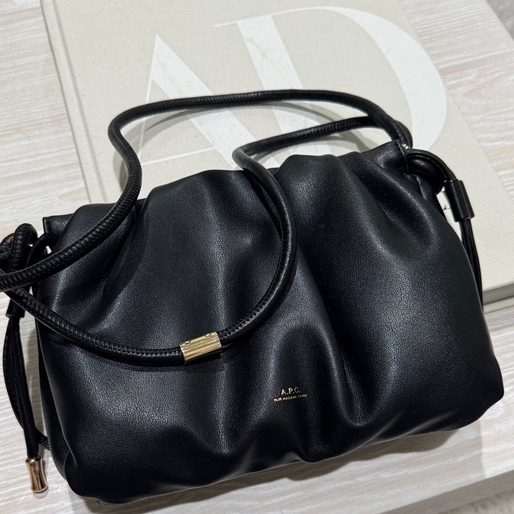 A.P.C. Black Leather Shoulder Bag - mini version